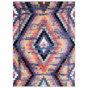 ECARPET Morocco Casa Navy 6-ft 7-in x 9-ft 6-in Rectangular Indoor Area rug