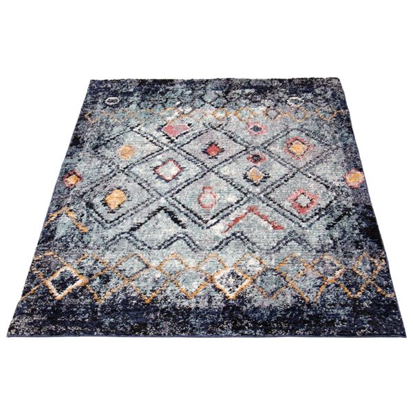 Tapis d'intérieur Morocco Classic 6pi 7po x 9pi 6po rectangulaire bleu par ECARPET