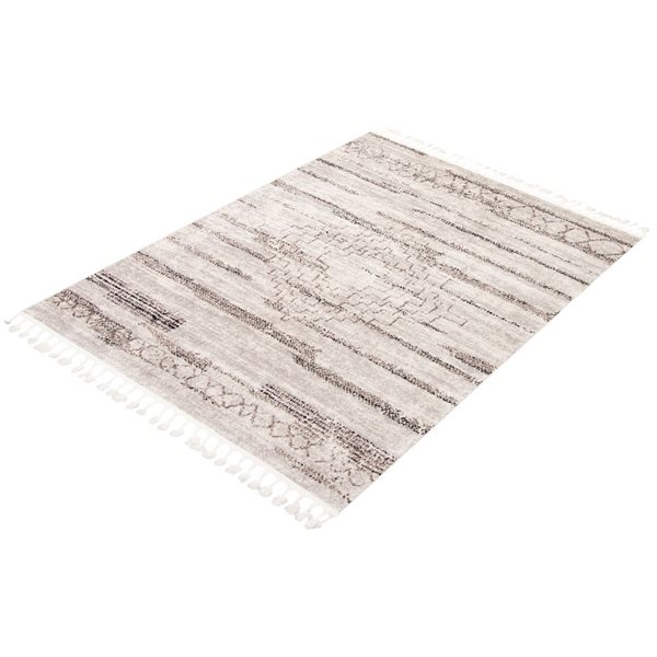 ECARPET Kybella Aztec Ivory/Grey 5-ft 2-in x 7-ft 5-in Rectangular Indoor Area rug