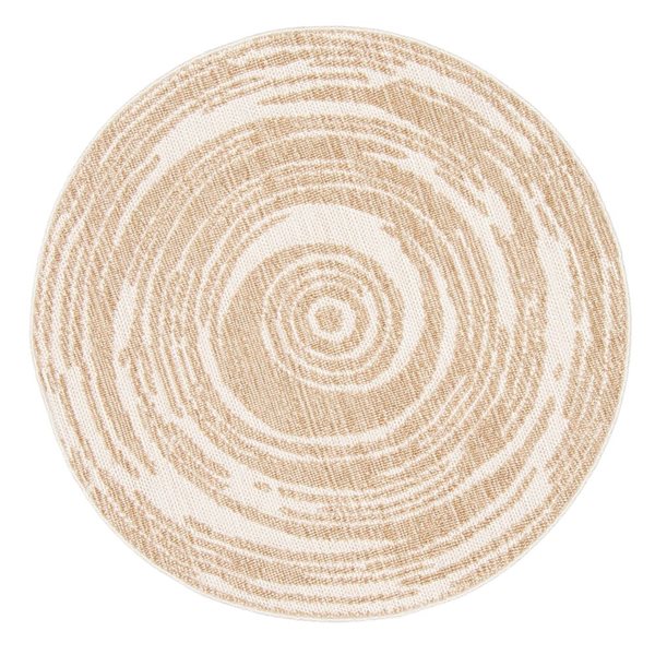 ECARPET Merry Taupe 8-ft x 8-ft Round Indoor Area rug