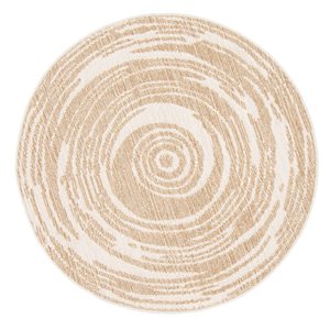 ECARPET Merry Taupe 8-ft x 8-ft Round Indoor Area rug