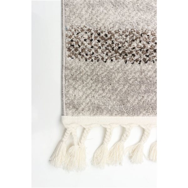 Tapis d'intérieur Kybella Coastal 7pi 10po x 10pi 5po rectangulaire ivoire/gris par ECARPET