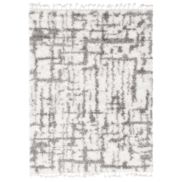 Tapis à poil long d'intérieur Grammercy Urban 5pi 3po x 7pi 3po rectangulaire crème/gris par ECARPET