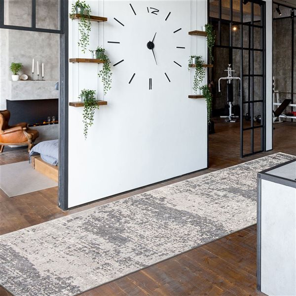 ECARPET Khloe Ivory 2-ft 7-in x 8-ft Rectangular Indoor Runner