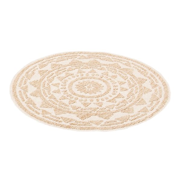 ECARPET Finley Taupe Round 6-ft 3-in x 6-ft 3-in Round Indoor Area rug