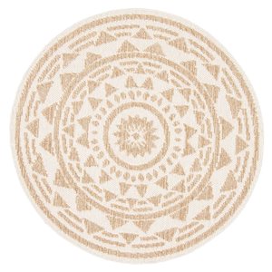 ECARPET Finley Taupe Round 6-ft 3-in x 6-ft 3-in Round Indoor Area rug