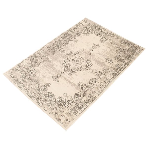 ECARPET Dahlia Grey 6-ft 7-in x 9-ft 6-in Rectangular Indoor Area rug