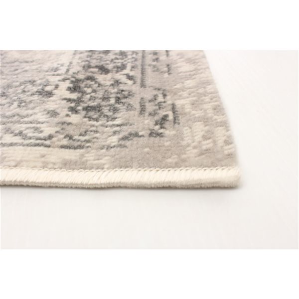 ECARPET Dahlia Grey 6-ft 7-in x 9-ft 6-in Rectangular Indoor Area rug