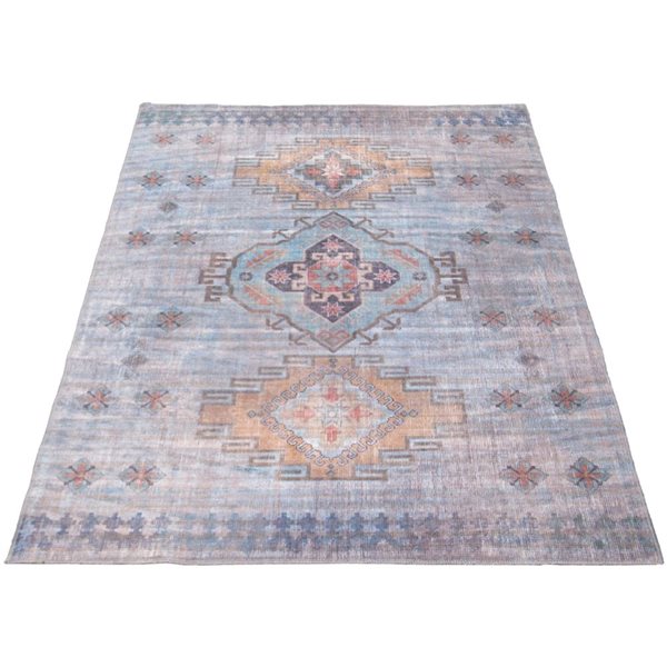 Tapis d'intérieur Kashkuli 7pi 8po x 10pi rectangulaire bleu par ECARPET