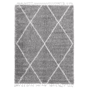 Tapis à poil long d'intérieur Grammercy 8pi x 10pi rectangulaire gris pâle par ECARPET