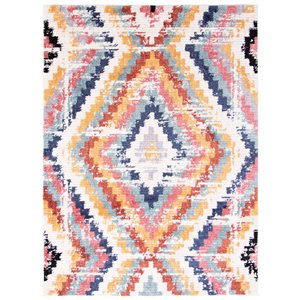 ECARPET Morocco Casa White 6-ft 7-in x 9-ft 6-in Rectangular Indoor Area rug