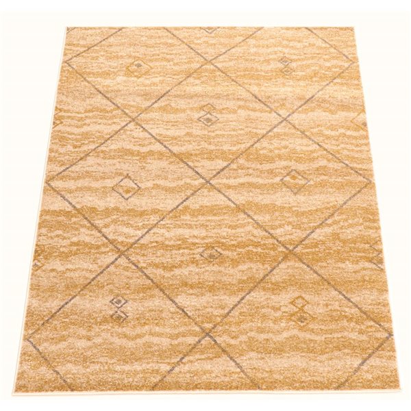 Tapis d'intérieur Devos 6pi 7po x 9pi 6po rectangulaire ivoire/doré par ECARPET