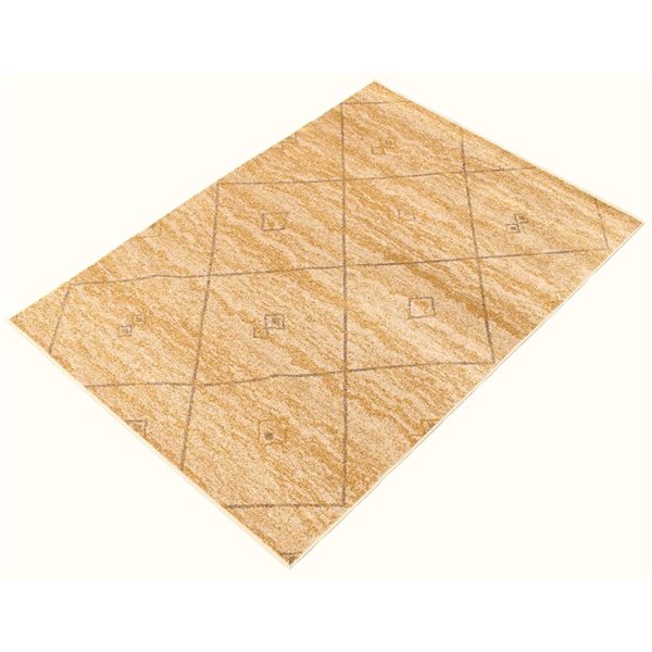 Tapis d'intérieur Devos 6pi 7po x 9pi 6po rectangulaire ivoire/doré par ECARPET