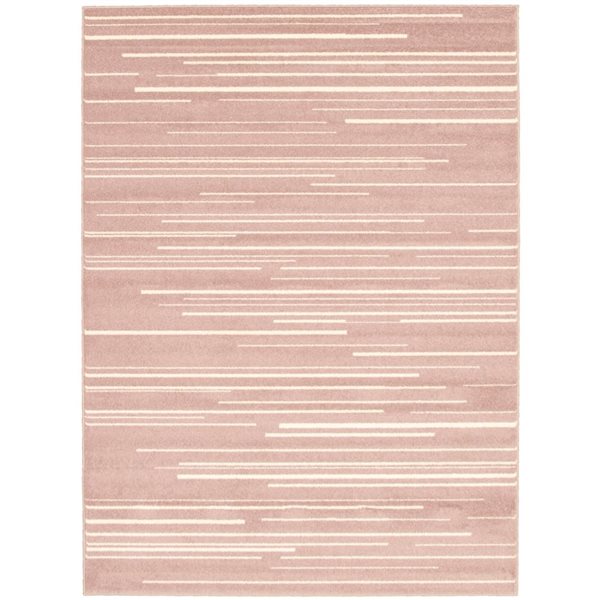 Tapis d'intérieur Fika 3pi 11po x 5pi 7po rectangulaire rose/crème par ECARPET