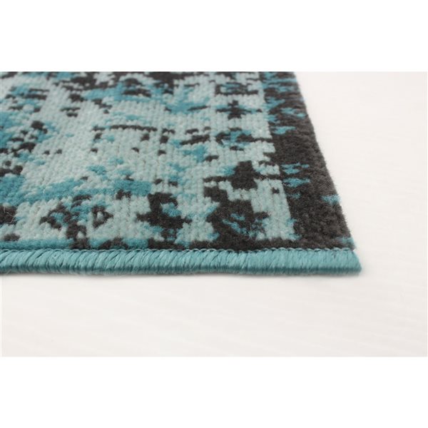 ECARPET Isabella Aqua 2-ft 8-in x 4-ft 11-in Rectangular Indoor Area rug