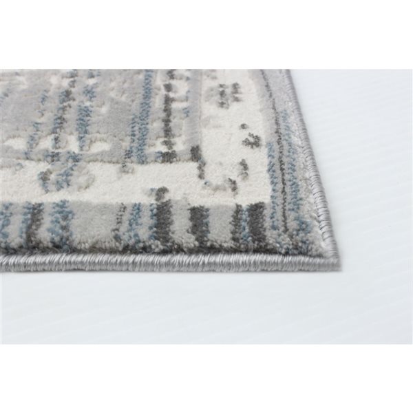 Tapis d'intérieur Layla 6pi 7po x 9pi 6po rectangulaire gris/crème par ECARPET