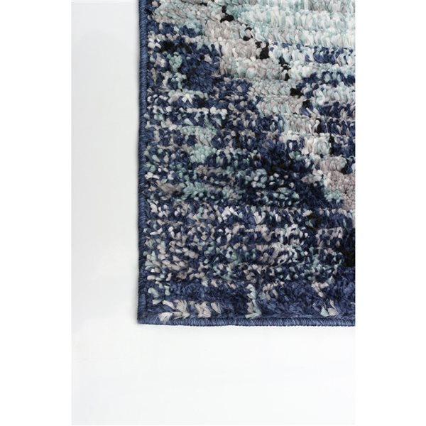 ECARPET Morocco Abstract Blue 6-ft 7-in x 9-ft 6-in Rectangular Indoor Area rug