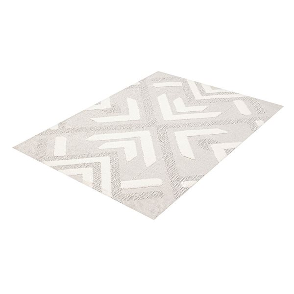 ECARPET Frisco Grey 6-ft 7-in x 9-ft 6-in Rectangular Indoor Area rug