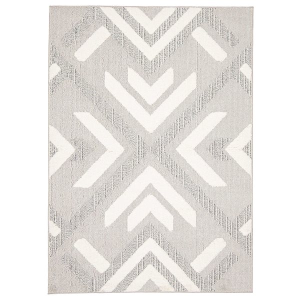 ECARPET Frisco Grey 6-ft 7-in x 9-ft 6-in Rectangular Indoor Area rug