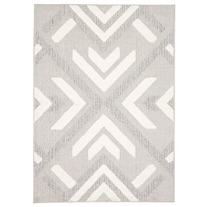 ECARPET Frisco Grey 6-ft 7-in x 9-ft 6-in Rectangular Indoor Area rug