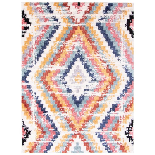 ECARPET Morocco Casa White 8-ft x 10-ft Rectangular Indoor Area rug