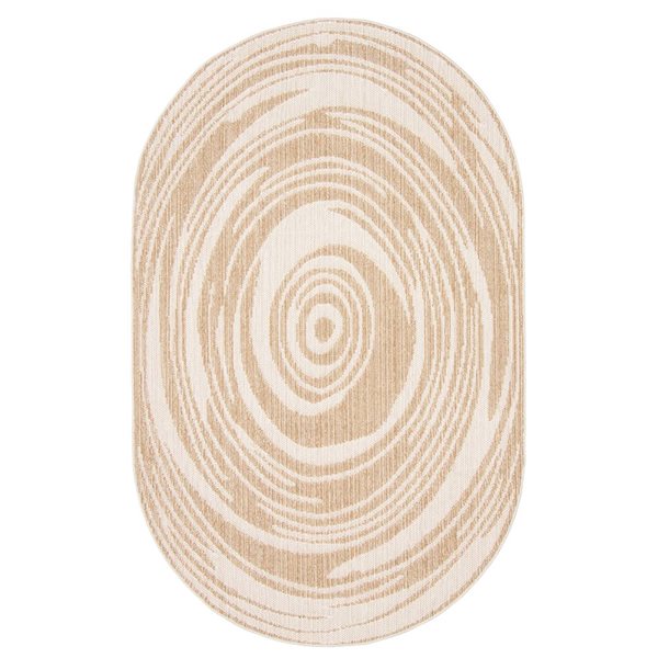 ECARPET Merry Taupe 8-ft x 10-ft Oval Indoor Area rug