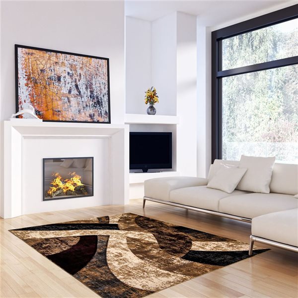 ECARPET Haley Taupe 7-ft 10-in x 10-ft 2-in Rectangular Indoor Area rug