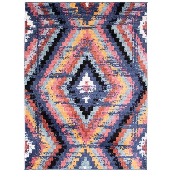 ECARPET Morocco Casa Navy 3-ft 11-in x 5-ft 11-in Rectangular Indoor Area rug