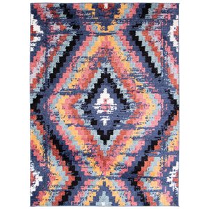 Tapis d'intérieur Morocco Casa 3pi 11po x 5pi 11po rectangulaire bleu marine par ECARPET