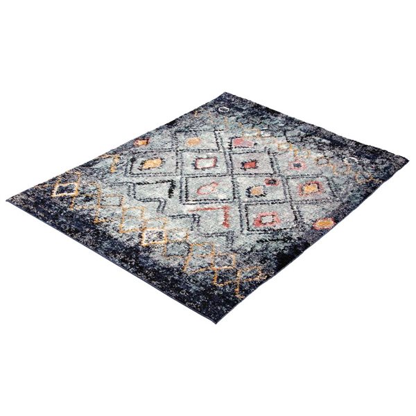 ECARPET Morocco Classic Blue 5-ft 3-in x 7-ft 3-in Rectangular Indoor Area rug
