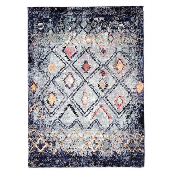 ECARPET Morocco Classic Blue 5-ft 3-in x 7-ft 3-in Rectangular Indoor Area rug
