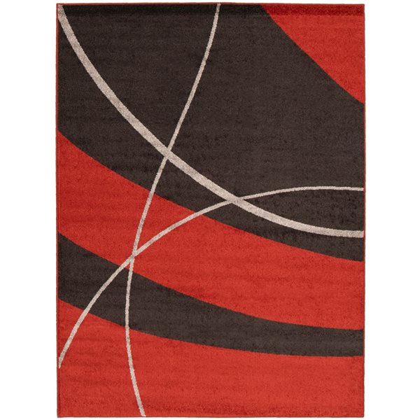ECARPET Cosi Red 3-ft 11-in x 5-ft 7-in Rectangular Indoor Area rug