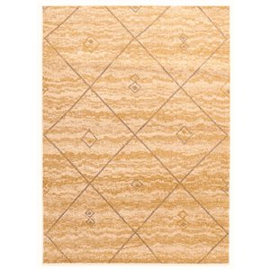 ECARPET Devos Ivory/Gold 5-ft 3-in x 7-ft 3-in Rectangular Indoor Area rug