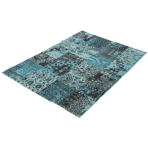 ECARPET Emira Blue 4-ft 7-in x 6-ft 7-in Rectangular Indoor Area rug