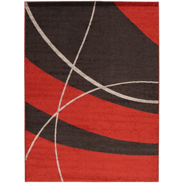 Tapis d'intérieur Cosi 7pi 10po x 10pi 2po rectangulaire rouge par ECARPET