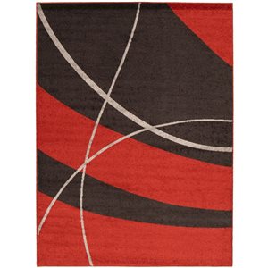 Tapis d'intérieur Cosi 7pi 10po x 10pi 2po rectangulaire rouge par ECARPET