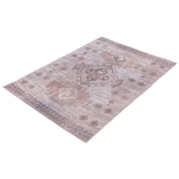 Tapis d'intérieur Kashkuli 7pi 8po x 10pi rectangulaire gris par ECARPET