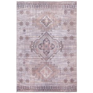 ECARPET Kashkuli Grey 7-ft 8-in x 10-ft Rectangular Indoor Area rug