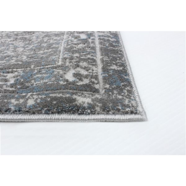 Tapis d'intérieur Isla 6pi 7po x 9pi 6po rectangulaire gris/bleu par ECARPET