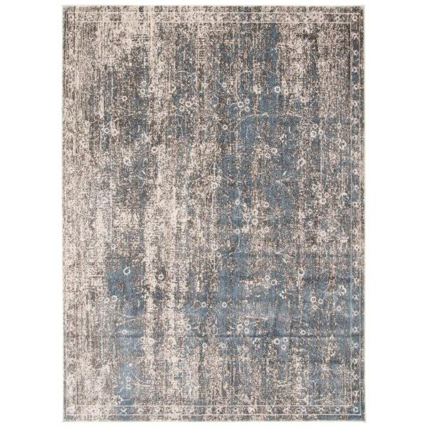 ECARPET Isla Grey/Blue 6-ft 7-in x 9-ft 6-in Rectangular Indoor Area rug