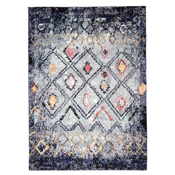 ECARPET Morocco Classic Blue 8-ft x 10-ft Rectangular Indoor Area rug