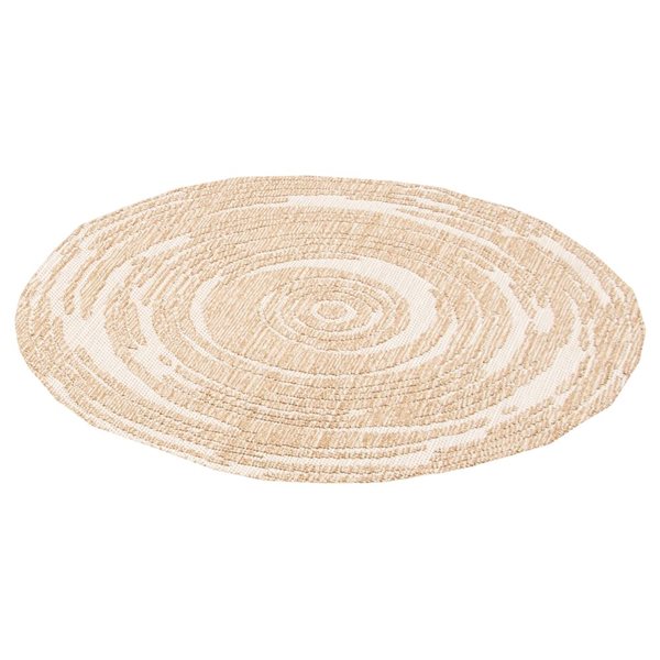 ECARPET Merry Taupe 6-ft 3-in x 6-ft 3-in Round Indoor Area rug