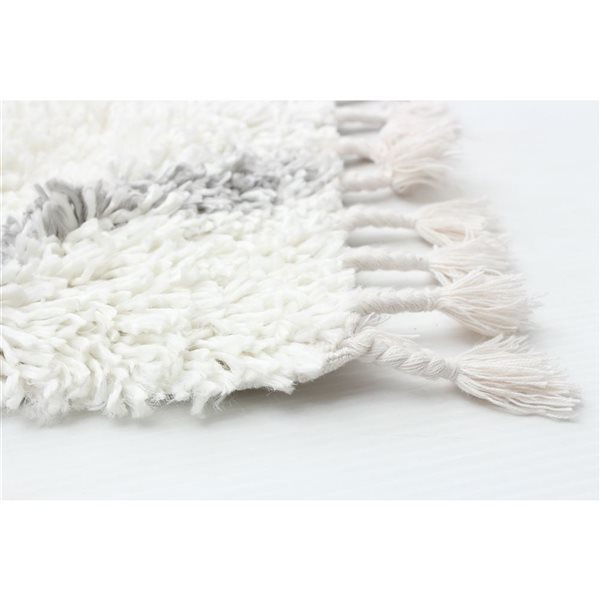 ECARPET Grammercy Diamond Cream 8-ft x 10-ft Rectangular Indoor Shag Carpet