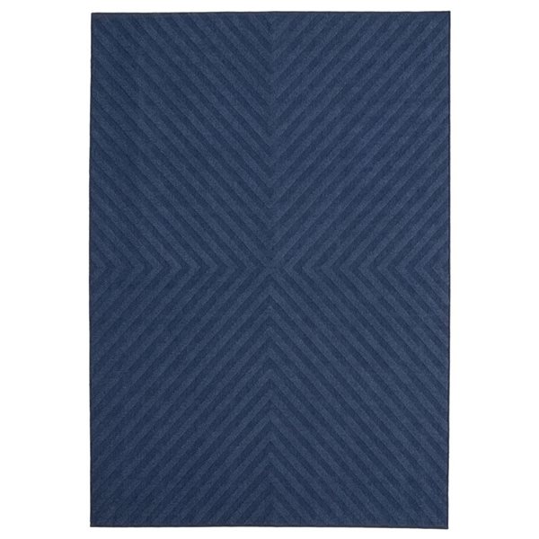 ECARPET Milan Blue 3-ft 11-in x 5-ft 7-in Rectangular Indoor/Outdoor Area rug