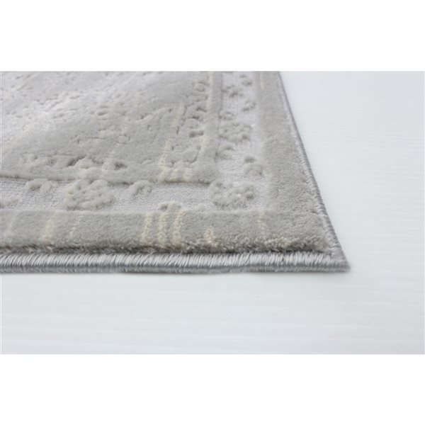 Tapis d'intérieur Layla 3pi 11po x 5pi 11po rectangulaire gris par ECARPET