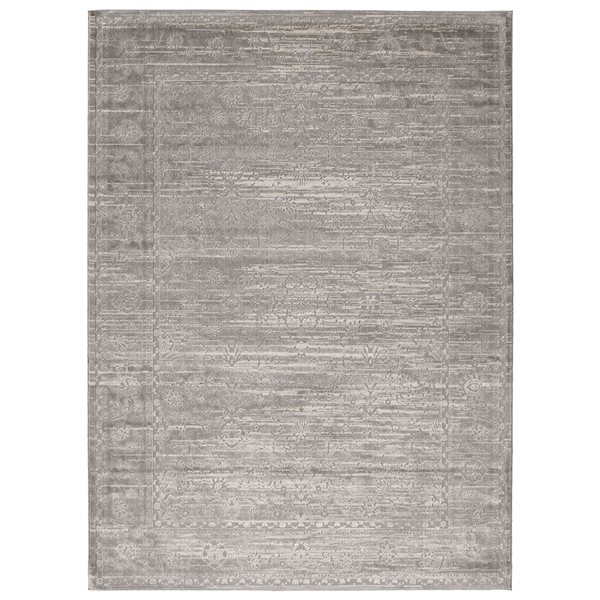 ECARPET Layla Grey 3-ft 11-in x 5-ft 11-in Rectangular Indoor Area rug