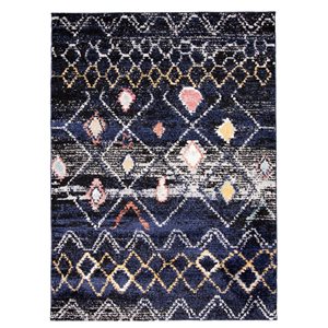 Tapis d'intérieur Morocco Classic 6pi 7po x 9pi 6po rectangulaire bleu marine par ECARPET