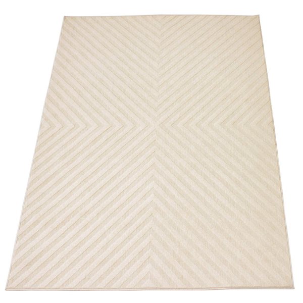 ECARPET Milan Ivory 6-ft 7-in x 9-ft 6-in Rectangular Indoor/Outdoor Area rug