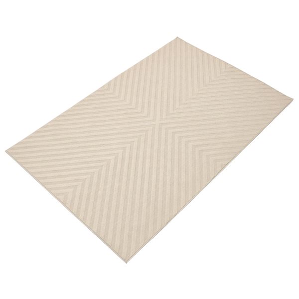 ECARPET Milan Ivory 6-ft 7-in x 9-ft 6-in Rectangular Indoor/Outdoor Area rug