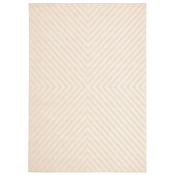 ECARPET Milan Ivory 6-ft 7-in x 9-ft 6-in Rectangular Indoor/Outdoor Area rug